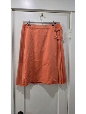 Mikarose Orange Pleated Skirt Size L
